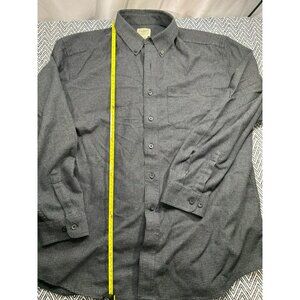 L.L. Bean Men's Gray Houndstooth Button-Down Shirt XL  100% Cotton Flannel